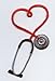 Red Medical Heart Stethoscope Iron on Embroidered Applique Patch