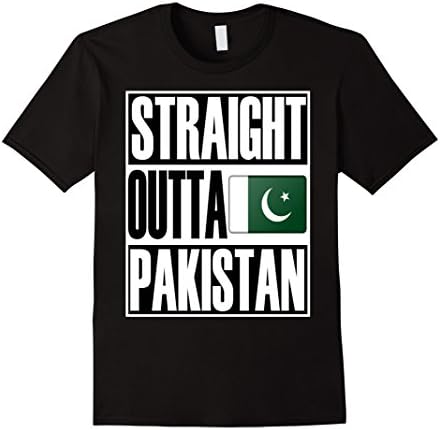 Men's Straight Outta Pakistan Quality Flag T-Shirt 3XL Black