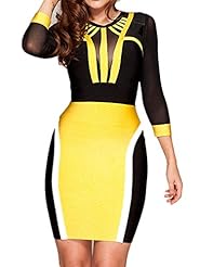 Sexy 3/4 Sleeves Summer Nylon/Rayon/Spandex Mesh Bandage Dress/Bodycon Dress/Mini Dress 