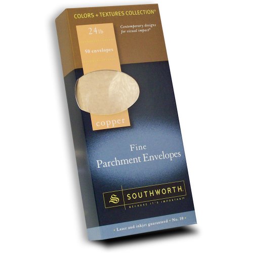Southworth 10 Parchment Envelopes Gold 24 lb 50 Count P994 10L