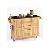 Home Styles Furniture Natural Kitchen Cart with Granite Top