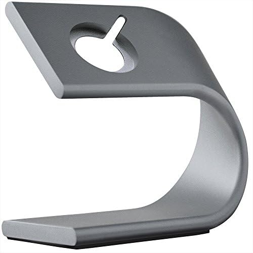 Apple Watch Stand By Signion Gear: Minimalist Design Anodized Aluminum Charging Stand - Solid, Sturdy, Heavy Non-slip Base, Stealthy Cable Routing (Space Gray)