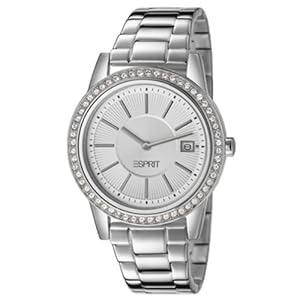 Esprit es106112001 36mm Silver Steel Bracelet & Case Mineral Women's Watch