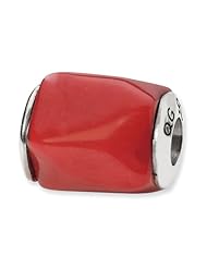 Sterling Silver Coral Stone Charm Bead Fits Pandora Chamilia Biagi Bracelet