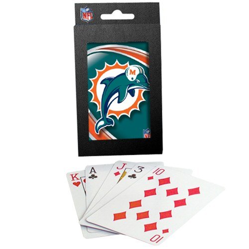 Miami Dolphins Team Logo Vortex Design Playing Cards
