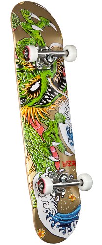 PGD Caballero Ink Complete Skateboard (Gold, 7.625-Inch) On Sale
