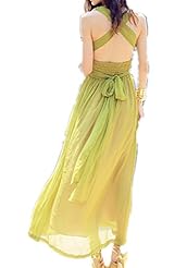 V-neck Chiffon Backless Bandage Dress 