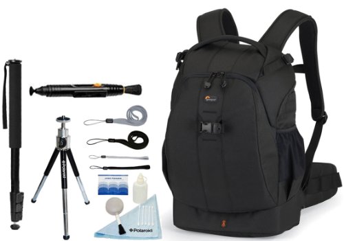 LOWEPRO Flipside 400 Backpack (Black) + Accessory Kit for Canon EOS Rebel T3/T3i/T2i/T1i/EOS 1D MARK III/1D MARK IV/1DS MARK II/5D/7D/20D/30D/40D/50D/60D/XS/Xsi/Xti D-SLR Cameras