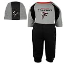 Reebok Atlanta Falcons Newborn 3-Piece Long Sleeve Creeper Set with Skull Cap