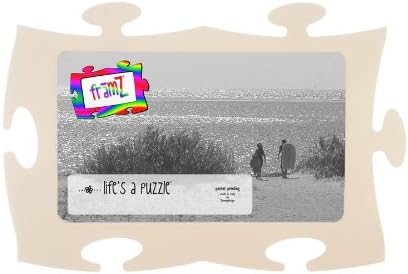 White Puzzle-piece-shaped Wall Frames, Large 11.75 X 7 Inch