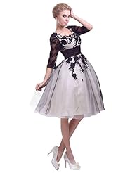 A-line Knee Length Square Neck Tulle Applique Lace-Up Wedding Dress 