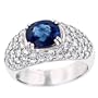 Domed Pave Diamond(1.62ct) & Blue Sapphire(2.59ct) Rg