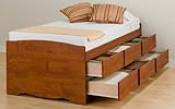 Prepac Monterey Cherry Tall Twin Platform Storage Bed