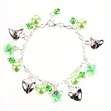 Bracelet Glass Square Beads and Hearts