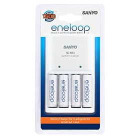 Sanyo MQN04 eneloop Overnight Charger  with 4 pcs eneloop AA (HR-3UTGA-4BP)