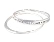 Bracelet - B287 - Bangle Style - Inscribed with "With God, All Things are Possible" ~ Silver Tone Metal