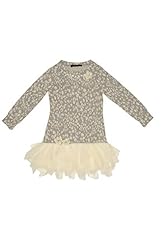 Girls Cotton/Polyester/Satin/Spandex Dropped   Waistline Tiered Raglan Sleeves Tunic 