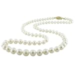 14KY 3-7mm graduated white freshwater pearl necklace, 18 inch