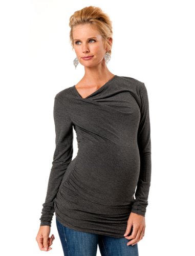 A Pea in the Pod Collection: Bailey 44 Long Sleeve V-neck Knot Front Maternity T Shirt