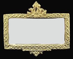 Dollhouse Miniature Gold Framed Mirror by Unique Miniatures