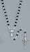Rosary - First Communion - 4mm Faceted Glass Beads Ox - 14" Chain - MADE IN ITALY - Gift Box Included , Black Beads