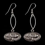NCAA Missouri Tigers Silvertone Oval Drop Earrings