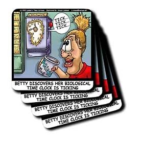 Click here to buy Biological Time Clock Ticking - Set Of 4 Ceramic Tile Coasters by 3dRose LLC.