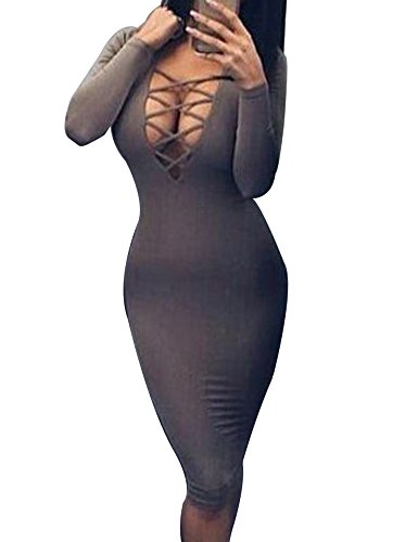 Allegrace women sexy long sleeve autumn warm stretch bodycon part…