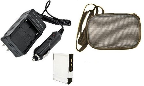 Extended Performance Replacement Battery PLUS Mini Battery Travel Charger for Specific Digital Camera and Camcorder Models / Compatible with KODAK KLIC 7002 Charges with Intelligent Charge Technology - Includes Car Adapter and Hard Case Camera Bag