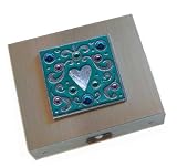 Gem Heart Teal Travel Jewelry Case