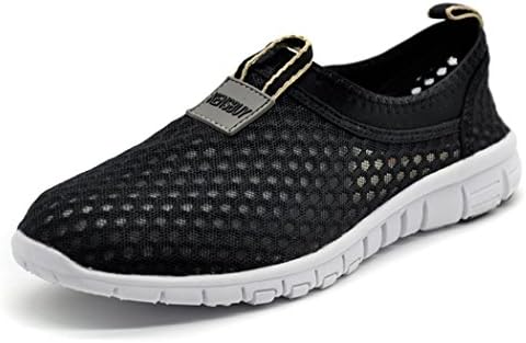 EVILDOER Womens& Men's Slip-on Mesh Shoes,Ultralight Breathable Running Shoes EU41 Black