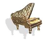 9ct Gold Piano Bracelet Charm Pendant