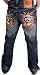 ED HARDY Christian Audigier Smet Crystal Rock Mens Tattoo TNT Skull Denim Pants Jeans