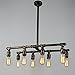 UNITARY Brand Vintage Metal Water Pipe Island Chandelier Max 320W with 8 Lights Copper Finish