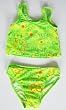 Toddler Girls 2PC U-Back Crop Top Swimsuit. Graffiti Print in Lime or Blue Sizes T2-T3X (T4)