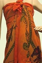 Tropical Scene Chiffon Beach Wrap Pareo