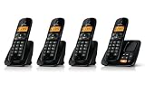 Philips - CD1864B/FR - Téléphone sans fil DECT / GAP avec répondeur - 4 combinés - Noir