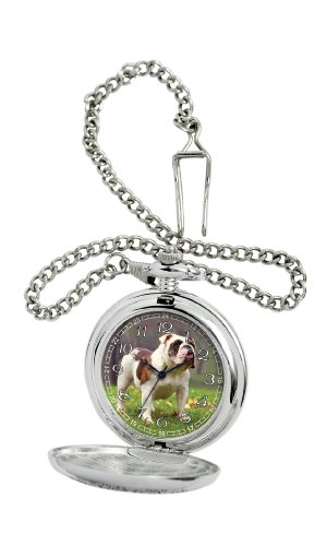 American Kennel Club Men's D1621 Bulldog Pocket Watch with Chain