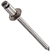 Aluminum Open End Rivet /w Steel 3/16" Diameter , .325" Length, Drill # 11, Grip .062"-.125" (Pack of 100)