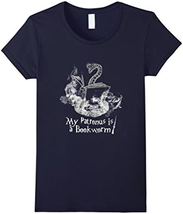 Women's My Patronus is a Bookworm T Shirt - For Book fans Small Navy