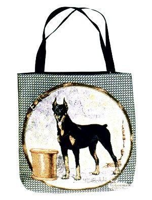 Doberman Pinscher Dog Shopping Tote Bag 17" X 17" Picture