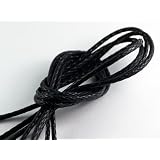 （クツヒモドットコム）靴ひも.com　オーガニックコットン靴紐（黒・約2.5ｍｍ）80cm・90cm・100cm みつろう有