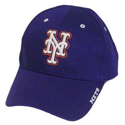 MLB NEW YORK METS BLUE WHITE VELCRO BASEBALL HAT CAP