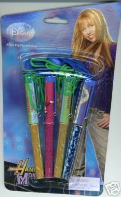 Hannah Montana Clip Pen with Rope -- 4 Pack