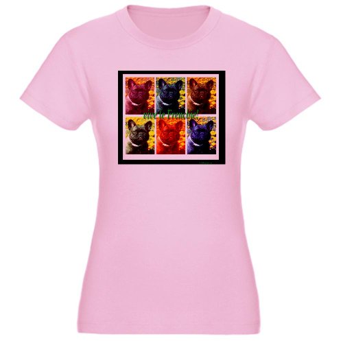 Frenchie Warhol French bulldog Jr. Jersey T-Shirt by CafePress - L Pink