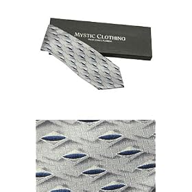 Classic Silk Necktie by Mystic Clothing, includes Gift Box and 100% Pure Silk Abstract Print Neck