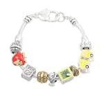 School Theme Red Yellow Charm Bracelet Fashion Jewelry