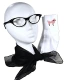 Hey Viv ! 50's Style Pink Poodle Bobby Socks, Chiffon Scarf & Cateye Glasses