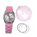 Spirit - AKG-05 - Montre Fille - Quartz Analogique - Bracelet Caoutchouc rose - Bracelets et Porte-monnaie Assortis