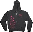 Emily the Strange juniors women's Pink Stitching Flowers Zip-Up Black